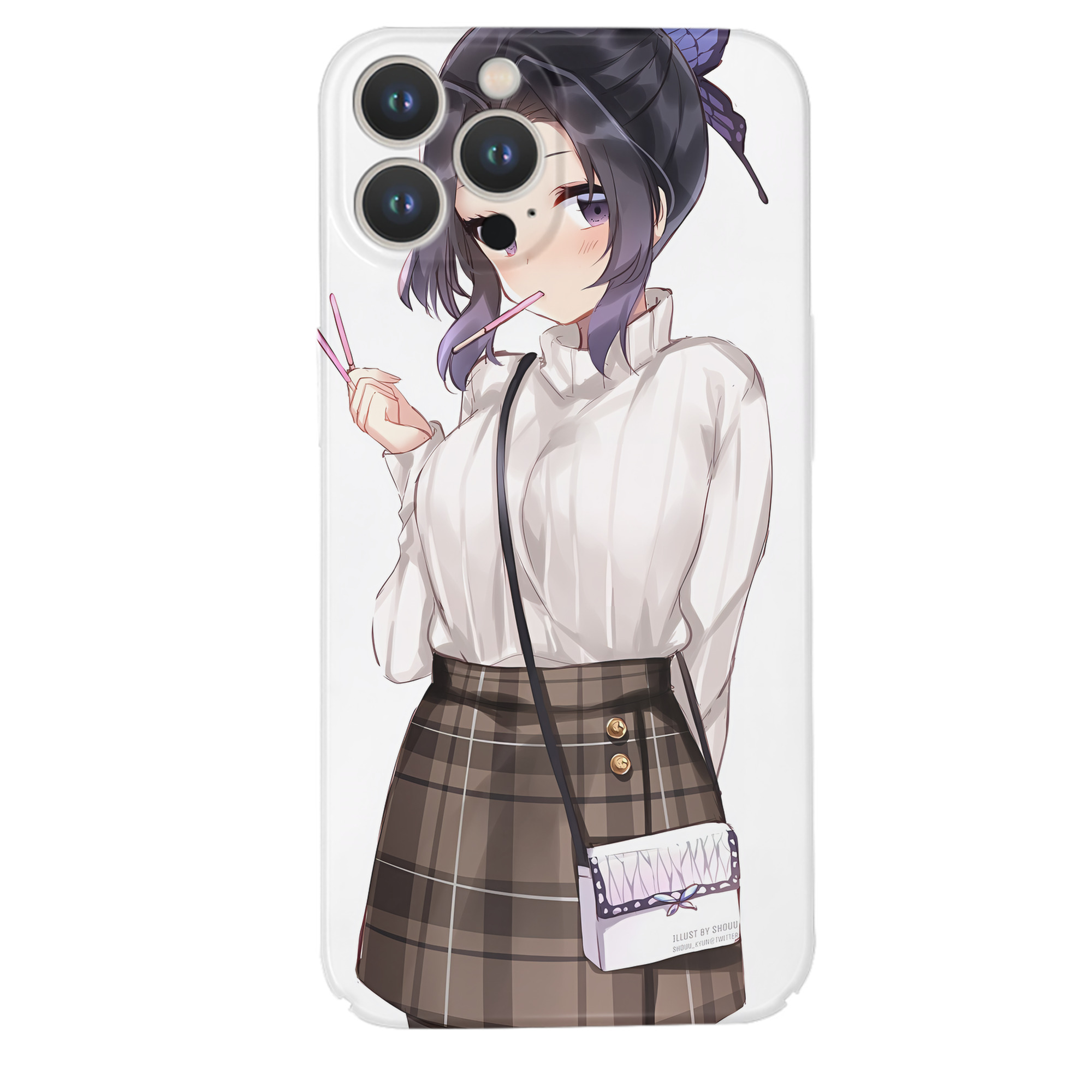 （画像用） 鬼滅の刃（きめつのやいば）蟲柱-胡蝶 しのぶ／こちょう しのぶ Kochou Shinobu 【iPhone 14シリーズ対応】ハードケース
